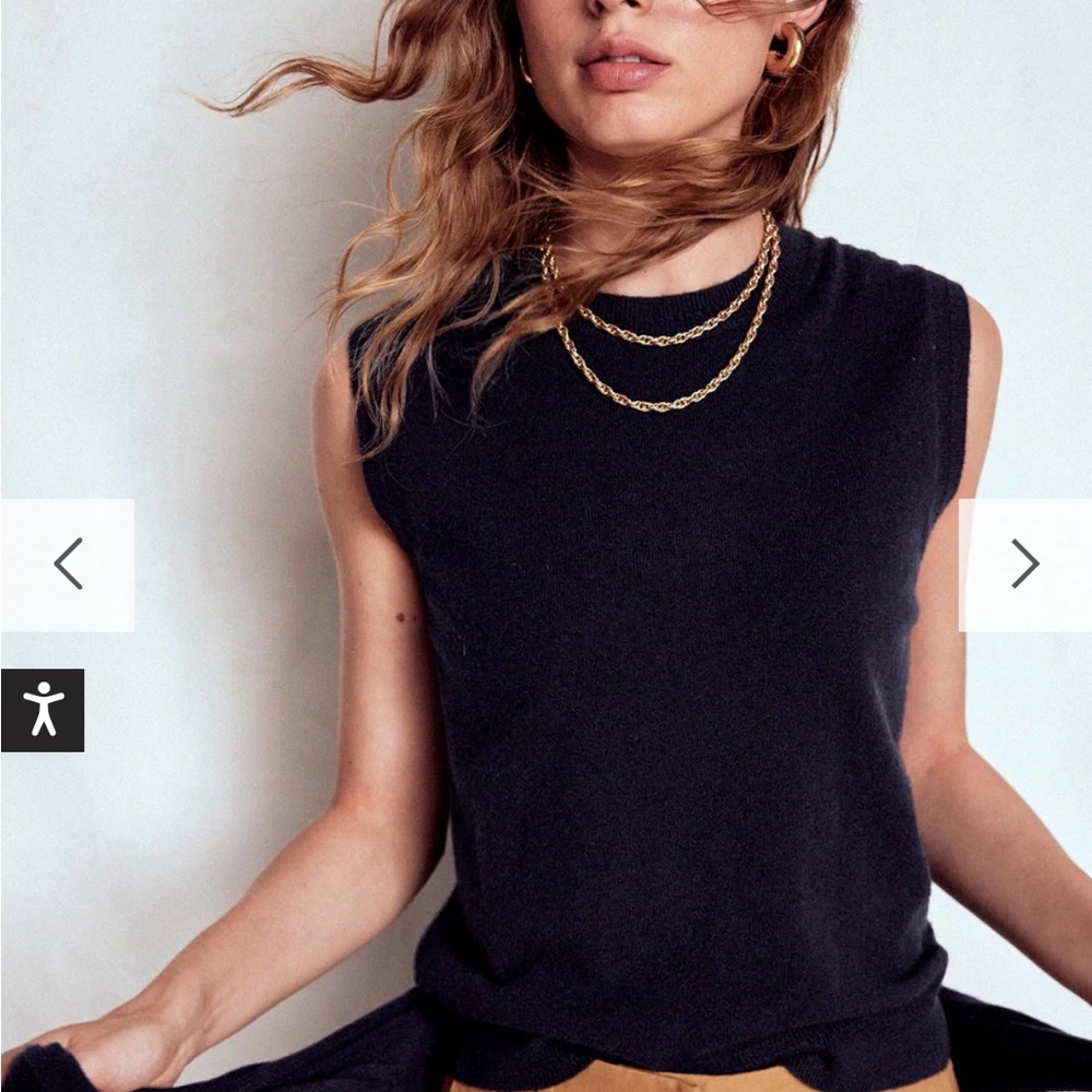 Boden Eva Cashmere Navy Vest